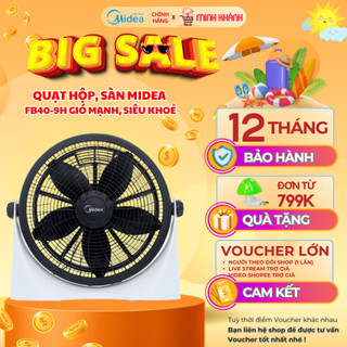 Quạt hộp để bàn midea fb40-9h - quay 360 độ, 3 mức gió, đảo hướng, hàng chính hãng, gió mạnh, êm ái