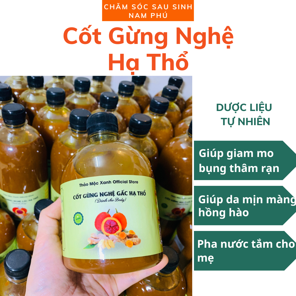 Cốt Gừng Nghệ Hạt Gấc Hạ Thổ cho Body giảm Mỡ Bụng hiệu quả, Mờ Vết Rạn Da cho mẹ Sau Sinh