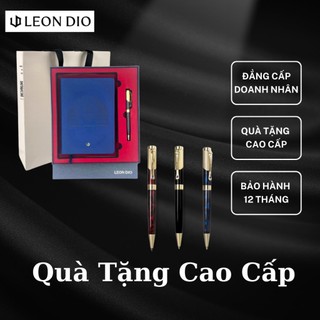  Bộ quà tặng sổ tay bìa da SOT kích thước A5, Bút ký tên Leon Dio Classic Lapis Lazuli