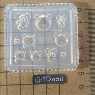 Khuôn 3d nail voi-gấu-cọp nhiều size