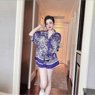 Pijama lụa latin nữ đồ bộ lụa latin pijama lụa pijama lụa cao cấp freesize <60kg