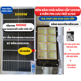 Đèn Led Năng Lượng Mặt Trời Bàn Chải 600W, 1000W Chuẩn IP68, Pin Rời. Sáng Liên Tục 12h. Có Chế Độ Báo Pin Sạc.