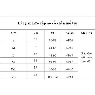 Rập giấy A0 áo cổ chân mã 125
