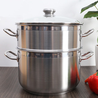 Bộ nồi xửng Inox 430 cao cấp. Nắp kính cường lực, thành nồi dày, sử dụng được cho mọi loại bếp