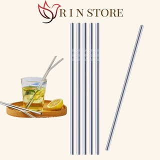 Ống hút inox 304 không gỉ ống hút thẳng ống hút cong cọ vệ sinh ống hút chịu nhiệt tốt tiện lợi rin