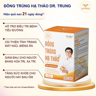 Dr. Trung - Nấm dược liệu đông trùng hạ thảo loại Cao Cấp 15g. Sấy thăng hoa, đạt chuẩn OCOP 4 sao.