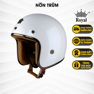 Mũ bảo hiểm 3/4 Royal m20c trắng bóng size l xl xxl chính hãng bảo hành 12 tháng tại Nón Trùm