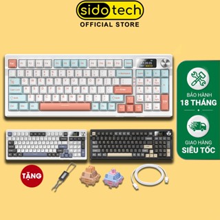 Bàn phím cơ gaming SIDOTECH Y95 không dây bluetooth 3 mode có màn hình núm xoay hotswap 5 pin led RGB app riêng cao cấp