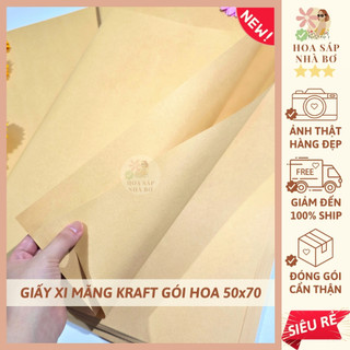 45 giấy xi măng giấy báo kraft gói hoa chuẩn 50x70 dày dặn handmade - Hoa Sáp Nhà Bơ