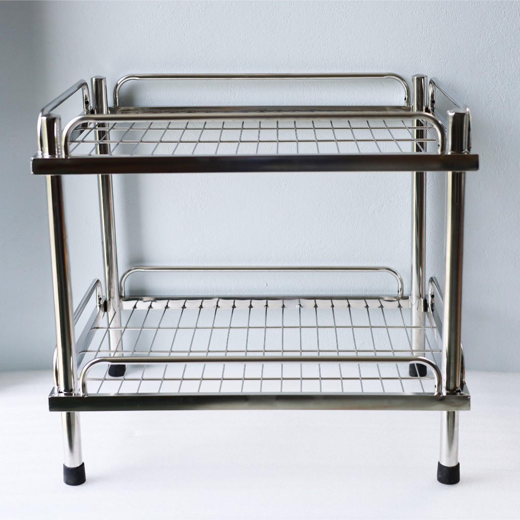 Kệ Úp Chén Bát 2 Tầng Inox 304 Để Tủ Bếp Dưới, Kệ Để Úp Ly, Xoong Nồi Bền Chắc