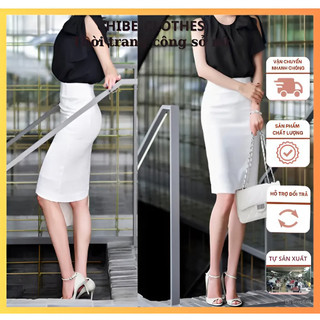 Chân váy bút chì công sở xẻ sau 2 lớp 60cm_chân váy công sở_cv34