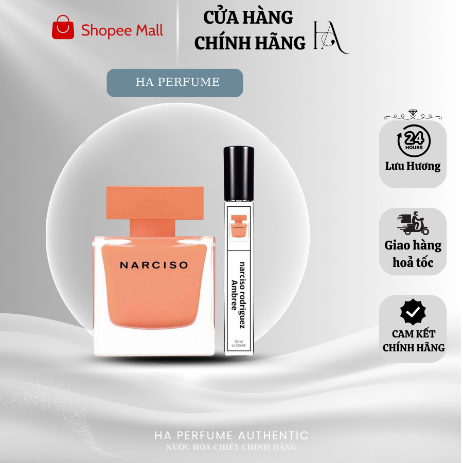 [ Chính Hãng ] 10ml Nước hoa nữ Narciso Ambree EDP (Narciso Cam) | HA Perfume