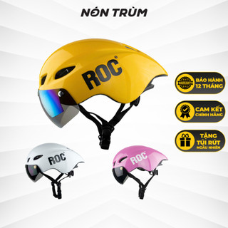 Mũ bảo hiểm xe đạp thể thao chính hãng roc r16 màu tem cá tính, nón đuôi nhọn siêu nhẹ