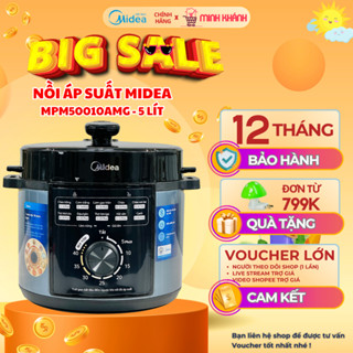 Nồi áp suất điện đa năng Midea MPM50010AMG - 5L,1000W, 10 món ngon trong 1 núm vặn, thiết kế cao cấp
