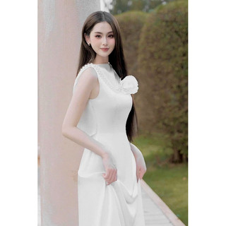 maxi hở lưng lụa kết ngọc