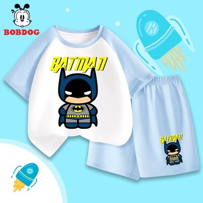 Bộ đồ cộc phối bé trai BOBDOG, BST các bộ in hình siêu anh hùng, marvel vải cotton mềm mịn cho bé