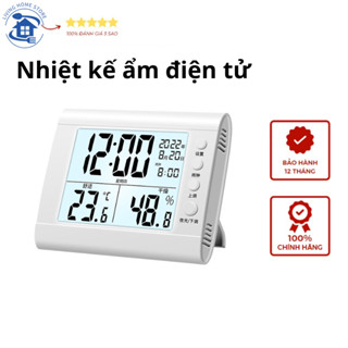 [🎆 Free shipping] Nhiệt Kế Ẩm Điện Tử 5 Trong 1 Màn Led Hiển Thị Rõ Ràng Dễ Dùng Nhiệt Kế Phòng Nhỏ Gọn Có Chế Độ Báo