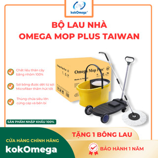 Bộ lau nhà 360° công nghiệp Omega Mop Plus (size lớn) ( Tặng 1 Bông Lau)