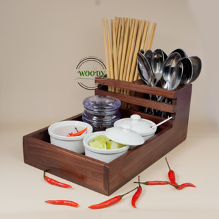  Khay Đựng Đũa Thìa Gia Vị Đa Năng Bằng Gỗ Sang Trọng Bền Bỉ Cho Quán Ăn 