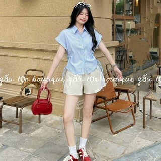 áo sơ mi kẻ sọc rút eo ulzzang chất thô