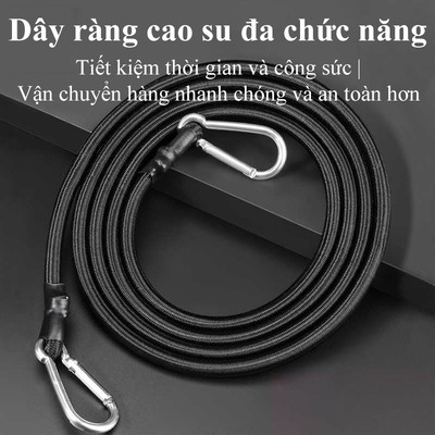Dây thun ràng xe máy MYT Dây đai tròn móc thép đàn hồi buộc hành lý hàng hóa tăng chỉnh 1m 2m 3m 4m