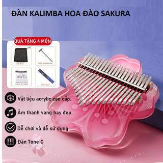 Đàn kalimba TRONG SUỐT GIÁ RẺ QUÀ TANG85CHO BẠN MỚI TẬP CHƠI IN HÌNH 17 phím gỗ tròn cứng- CORGI