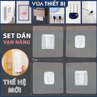 Bộ móc dán tường U T - Miếng dán treo đồ đa năng treo tranh ảnh siêu chắc tiện lợi 7x7cm