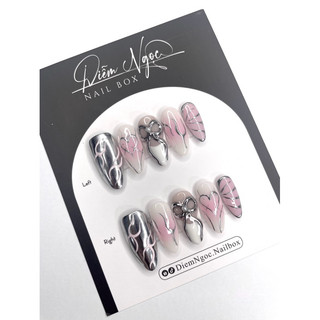61 Nailbox thiết kế nơ hồng xinh xắn