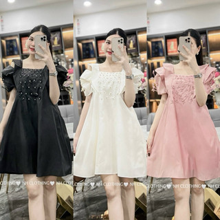 Váy xuông thiết kế NH Clothing mềm mại đính hoa đá nổi