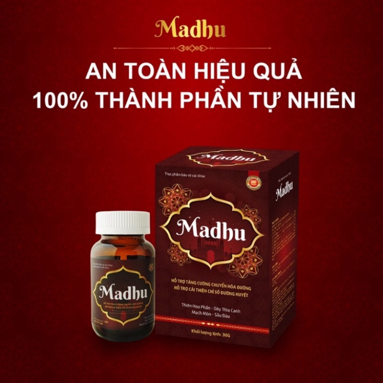 Madhu - Viên tiểu đường  Madhu Ấn Độ khối lượng 30g - Chính Hãng