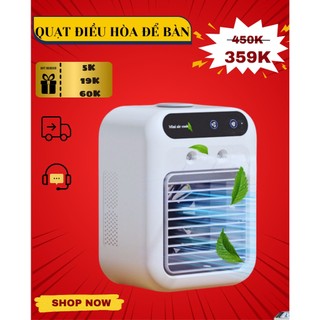 Quạt điều hòa mini, quạt làm mát, quạt nhỏ để bàn phun tạo ẩm im lặng văn phòng gia đình