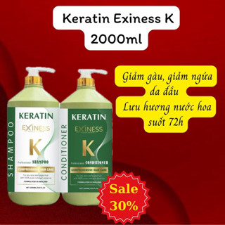 Bộ đôi dầu gội xả Keratin 2000ml phục hồi tóc hư tổn hương thơm mềm mượt chống gàu,da dầu