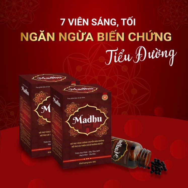 Madhu - Viên tiểu đường  Madhu Ấn Độ khối lượng 30g - Chính Hãng