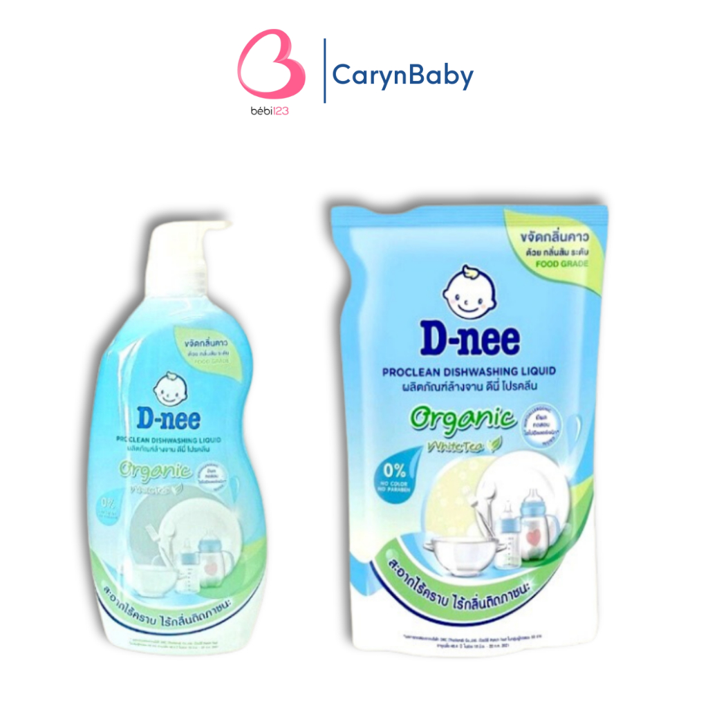 (Dnee Whitetea) Nước Rửa Bình Sữa, Rửa Chén Dĩa Dnee Mẫu Mới Xanh Dương Carynshop