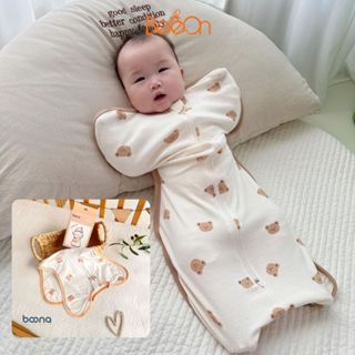 Nhộng chũn cho bé Boona vải cotton mềm mại, co giãn 4 chiều thoáng khí giúp bé ngủ ngon shop BeeOn