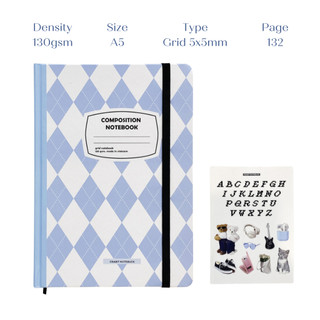 Sổ tay CRABIT ruột ô vuông Grid 130gsm ghi chép, làm bullet journal