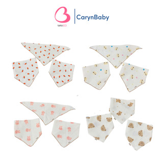 Set 5 Khăn Sữa May Viền Bebes, set 5 Yếm Tam Giác Bebes May Viền vải muslin cao cấp cho bé Carynbaby
