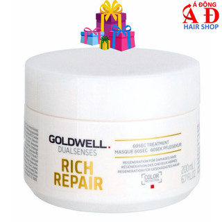 MẶT NẠ Ủ TÓC GOLDWELL DUALSENSES RICH REPAIR 60S SIÊU PHỤC HỒI TÓC HƯ TỔN 200ML