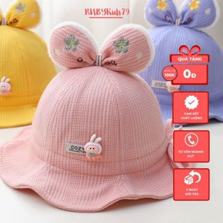 Mũ bucket cho bé, nón xinh cho bé gái từ 1 - 3 tuổi thiết kế hình nơ đáng yêu nhiều màu rubykids79