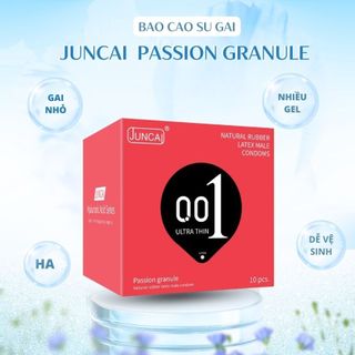 Bao cao su 001 JUNCAI siêu mỏng 0.01mm có gân gai kéo dài thời gian quan hệ