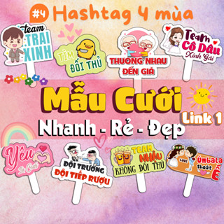 [Hoả tốc 2H] Hastag Đám Cưới, Bảng cầm tay chụp ảnh Đám Cưới Hashtag ăn hỏi cưới vui nhộn - Hashtag 4 Mùa