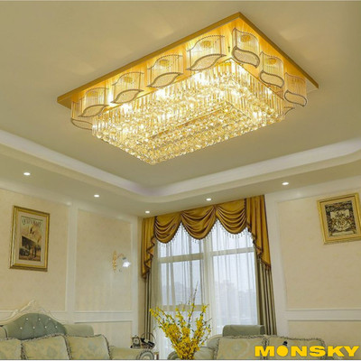 Đèn mâm ốp trần, đèn chùm MONSKY TACOR pha lê kiểu dáng hiện đại trang trí nội thất sang trọng