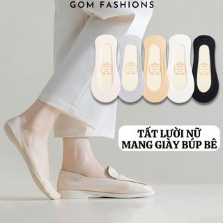 Vớ mang giày búp bê có đệm cao su chống trượt GOMTAT, tất lười nữ chất liệu cotton thoáng mát êm chân - TNBB-1DOI