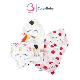 Ủ xô sợi tre, khăn choàng 4 lớp cao cấp có mũ và dây đai cho bé