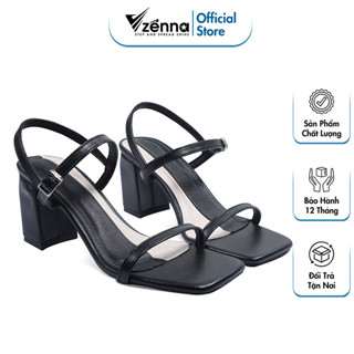 Giày Sandal Quai Ngang, Giày Cao Gót Đế Vuông 7 Phân, Dép Quai Hậu Nữ Cao Cấp ( G7.64.T1 )  | Vzenna_Official