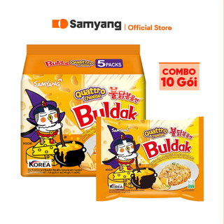 10 gói mì khô gà cay vị phô mai quattro cheese buldak samyang foods