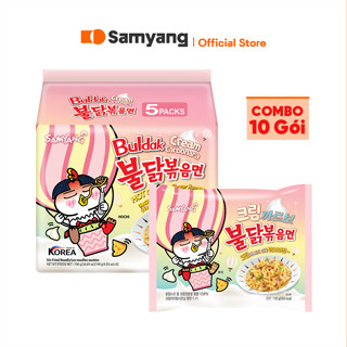 10 Gói Mì Khô Gà Cay Vị Cream Carbonara Samyang Foods (140g/gói)
