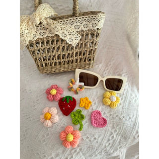 Ghim cài áo, mũ, nón mini bằng len handmade