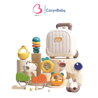 Bộ xúc xắc Vali 11 chi tiết, lục lạc gặm nướu cho bé cầm nắm nhiều màu sắc âm thanh CarynShop