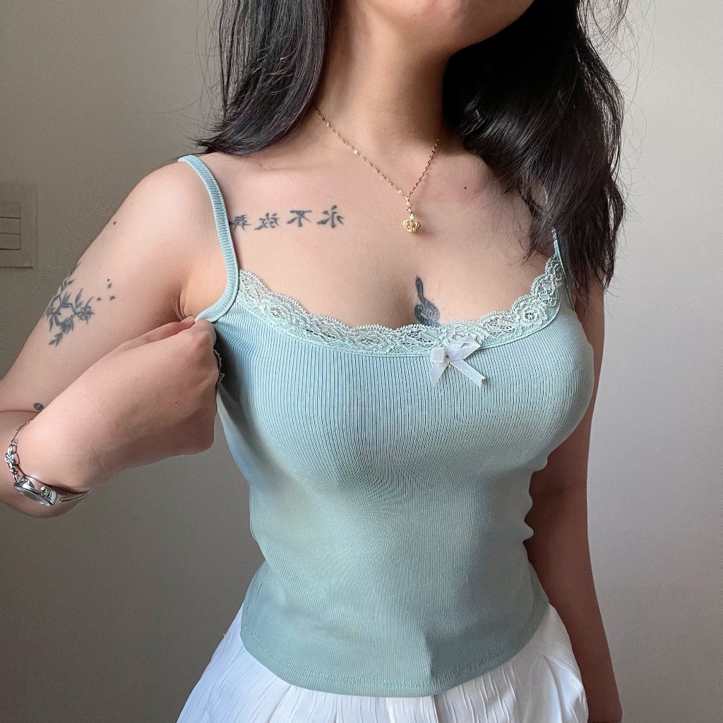 Amiclothes2_Áo Hai Dây Nữ Phối Ren Thời Trang Mùa Hè Ngọt Ngào Cho Nữ | BigBuy360 - bigbuy360.vn